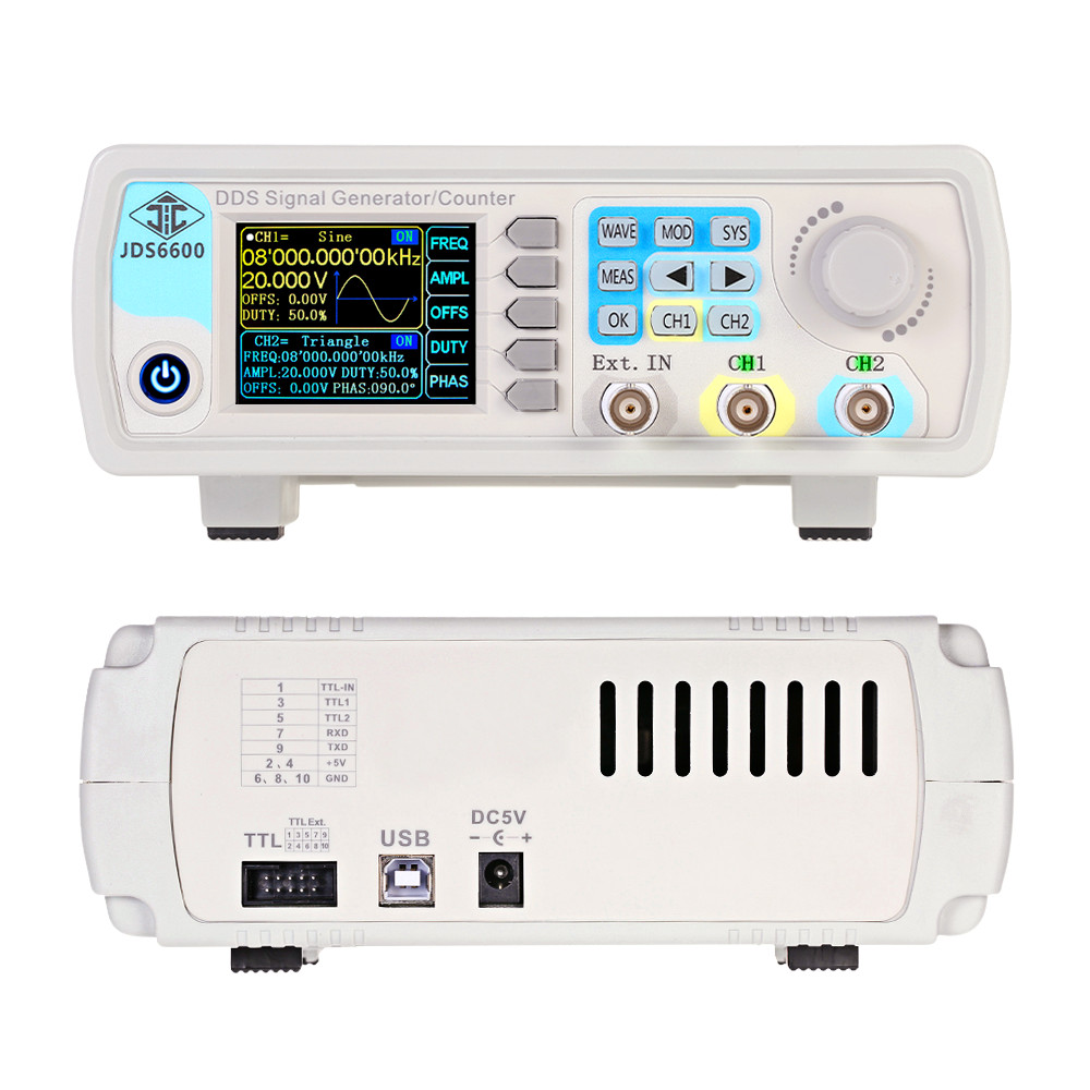 Dual Channel Arbitrary Waveform Function Generator 60Mhz - Generator sygnałów funkcyjnych DDS YAO JDS6600